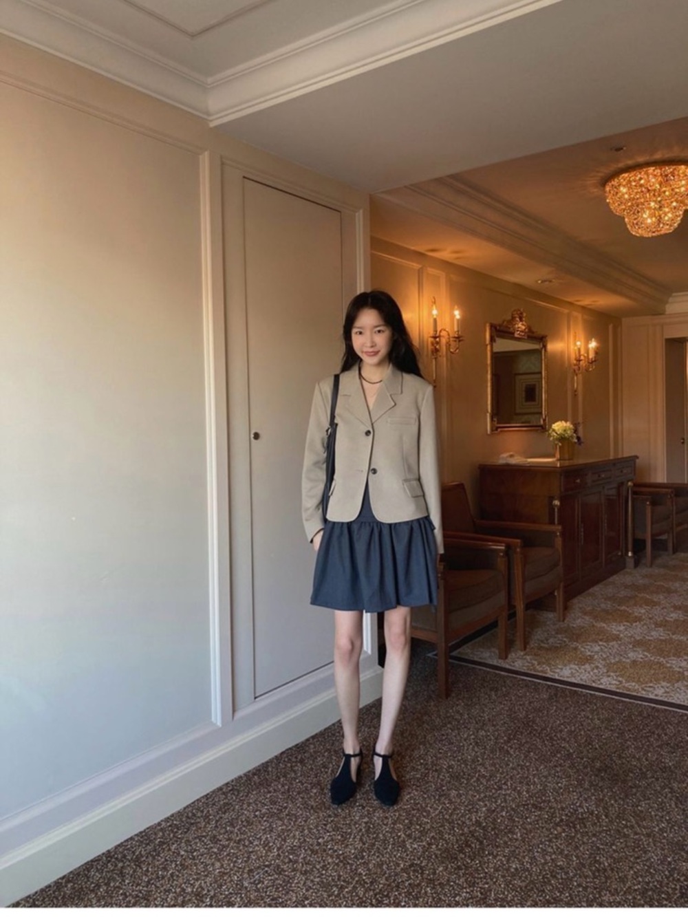 NWOT Maybe Baby Single Breasted Short Blazer Korean Brand